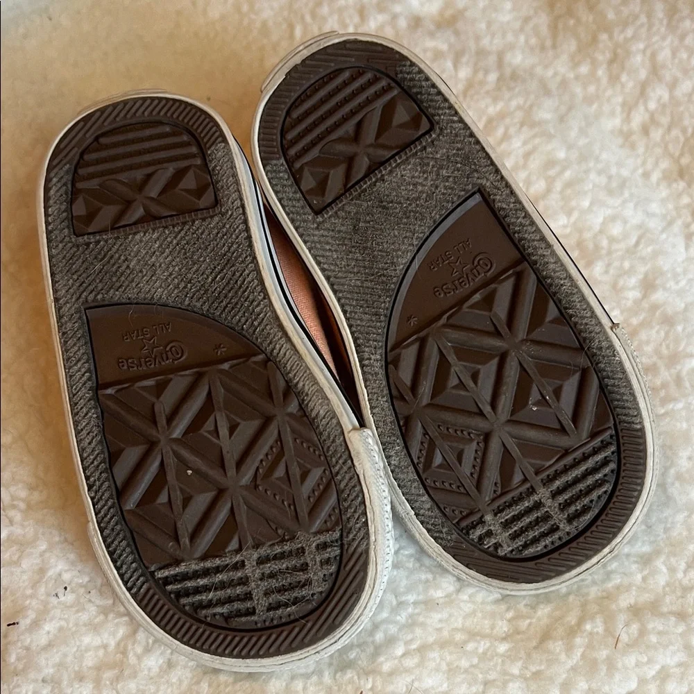 Converse Kids Slip-On Canvas Sneakers - Peach Pink Size 5 toddler